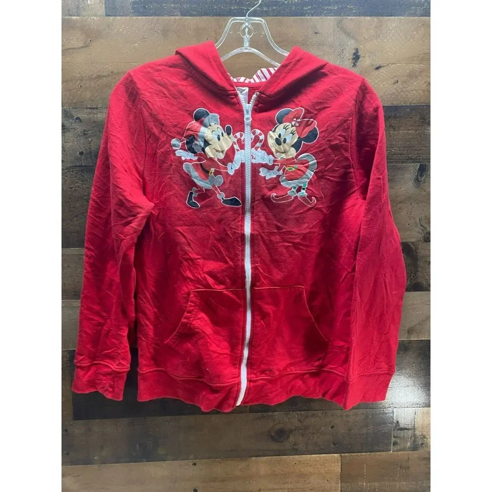 Disney‎ Youth Mickey and Minnie Mouse Zip Up Jacket Size X-Large